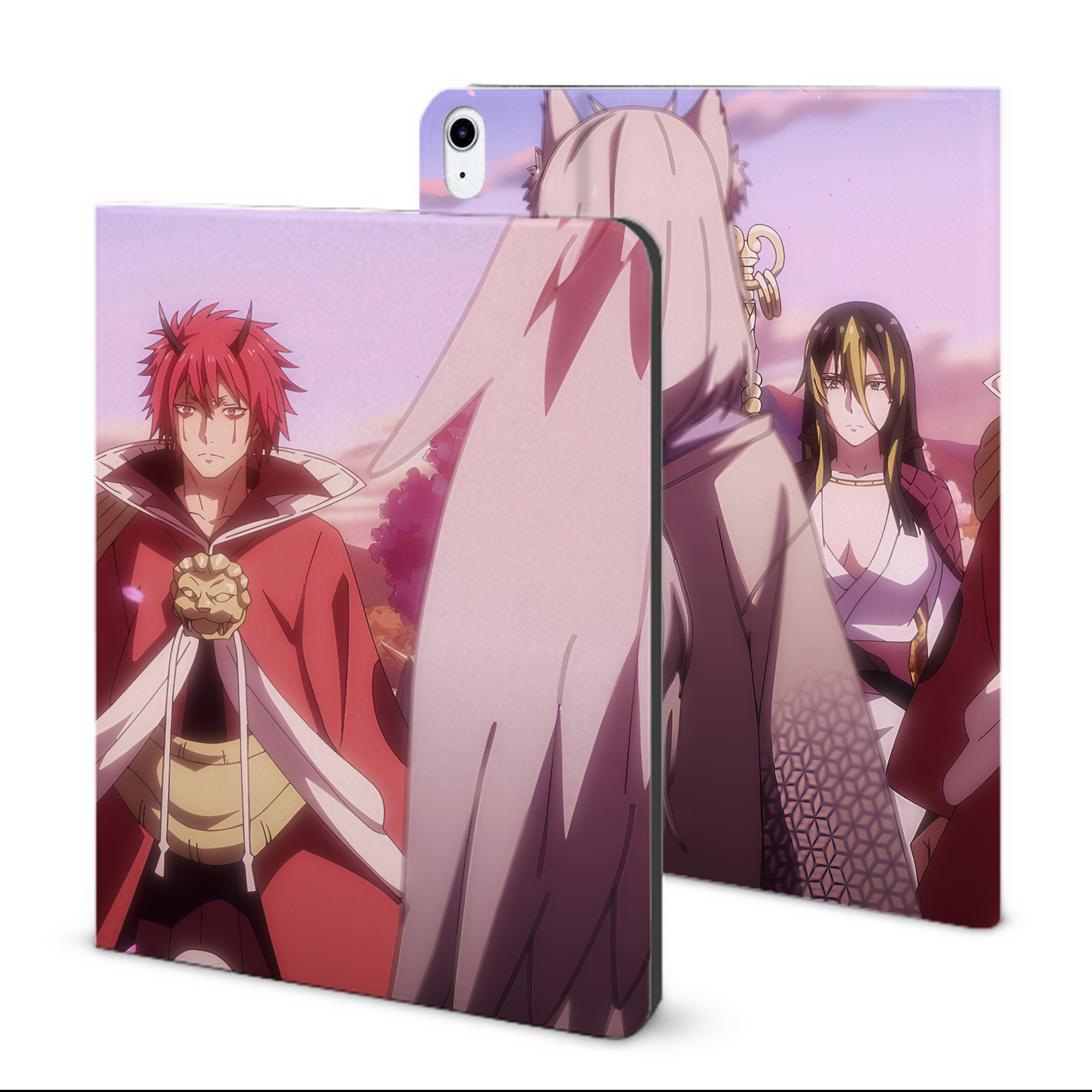 （画像用） 転スラ Regarding Reincarnated to Slime IPad ケース ブック型 PUレザー TPU 耐衝撃 軽量 薄型 ペン収納なし 全面保護 IPad 各モデル対応